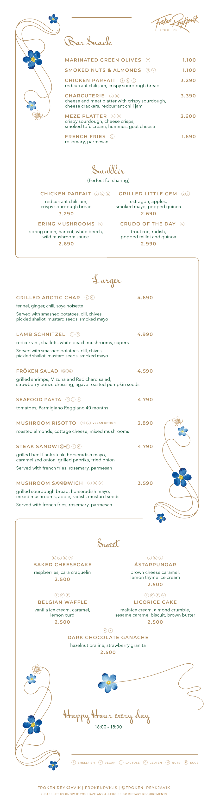Lunch menu 