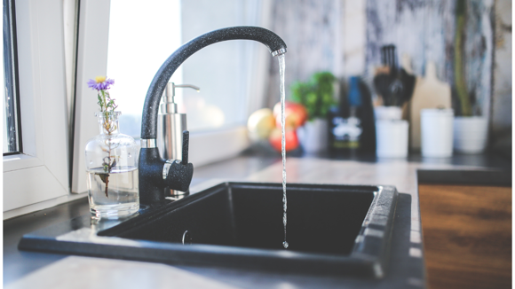 Water pouring from a tap