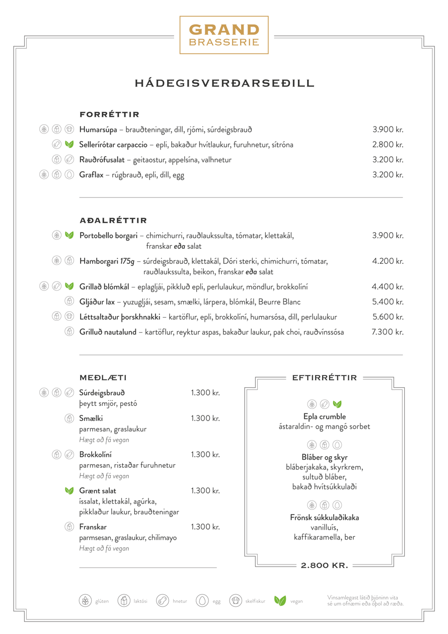 Hádegisverðarseðill 