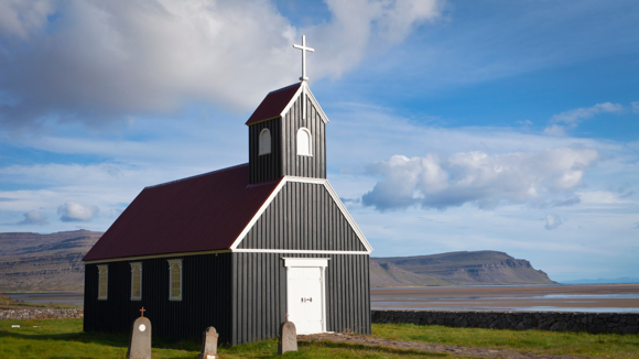 Raudasandur church. Westfjords. Iceland.
