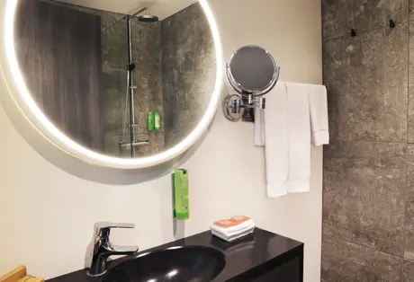 Fosshotel Glacier Lagoon Standard Double Mountain View Bathroom