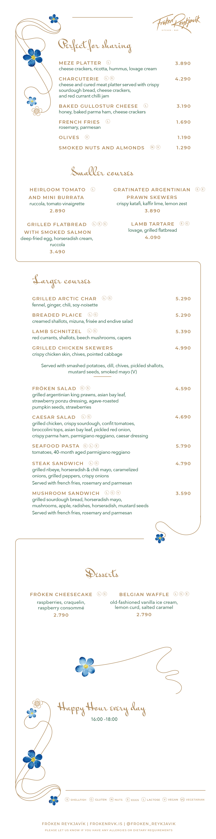 Lunch menu 
